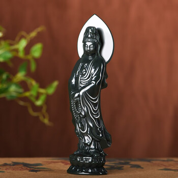 和田玉　彫刻観音様　新品 和田玉观音摆件- 京东