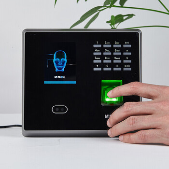 晨光(M&G)AEQ96709人脸指纹混合识别考勤机 免软件安装无接触打卡 面部脸部识别指纹一体机刷脸打卡机