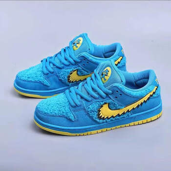 dunk 三只跳舞小熊低帮毛绒休闲板鞋潮流纯原运动跑步鞋钊闻 小熊蓝色