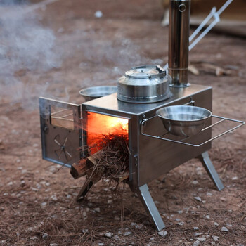 梦花园fantasygarden户外帐篷柴火炉露营便携煮饭野外取暖烧水不锈钢