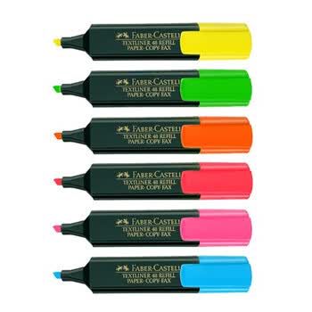 辉柏嘉（Faber-castell）【4支起售】荧光笔彩色重点标记笔醒目记号笔154821红色单支装