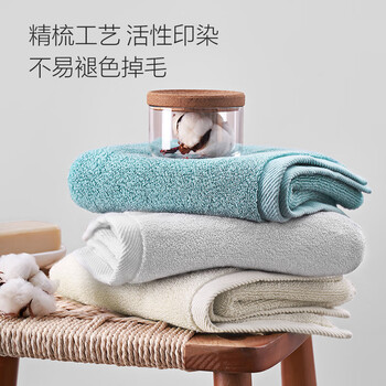 1号会员店（One's Member）埃及长绒棉毛巾纯棉洗脸巾A类 加厚不掉毛 3条装 120g 34*76cm