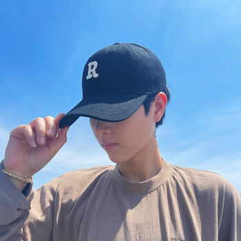 mlb大头围帽子男女款夏季潮牌韩版棒球帽男生春秋防晒遮阳鸭舌帽 黑