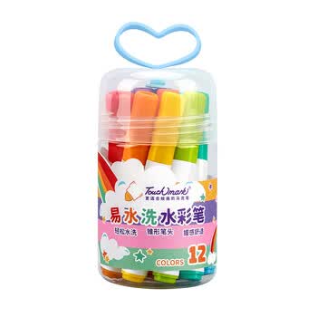 Touch mark水彩笔12色幼儿涂鸦画画笔儿童可水洗涂色彩绘马克笔小学生易握无异味彩笔套装儿童生日礼物画画笔