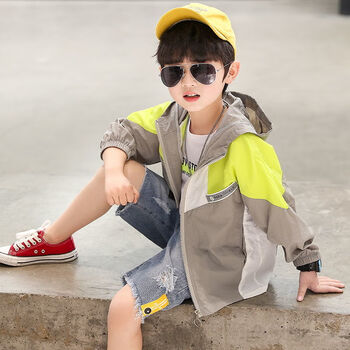 母婴蓓防晒衣儿童春夏季男大童1215岁外套透气薄款小男生连帽速干衣