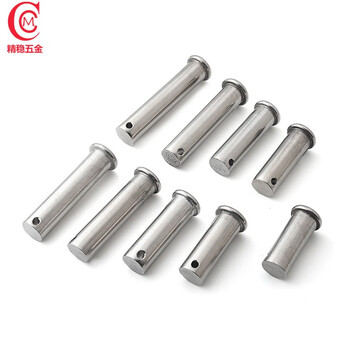精稳五金304不锈钢定位销带孔平头圆柱销轴m20固定销规格m2050