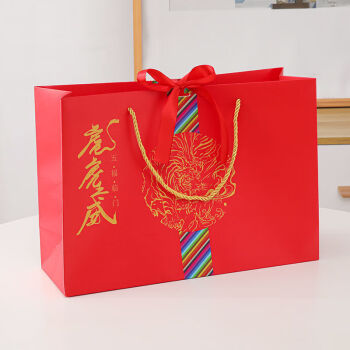 新年春节礼物袋纸袋中国红礼袋子包装红色喜庆礼品袋手提袋回礼袋084