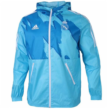 热刺利物浦巴黎长袖aj连帽风衣足球训练外套队服湖蓝色皇马湖蓝风衣m