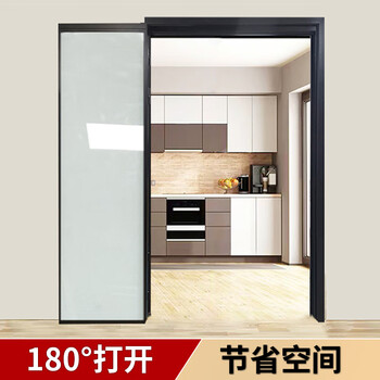 极窄门厨房推拉门卫生间铝合金门180度折叠门平开一体玻璃门 1.
