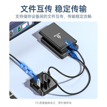 山泽(SAMZHE)USB分线器 3.0高速4口HUB扩展坞集线器 笔记本电脑一拖四转换器延长线接口0.5米HUB04