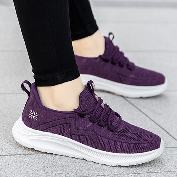 尊士烟斗运动鞋女夏低帮系带休闲鞋女舒适防滑软底妈妈鞋韩版百搭透气