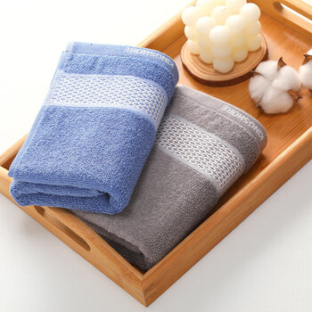 金号纯棉毛巾 A类标准全棉吸水洗澡洗脸面巾 兰色1条68*33cm