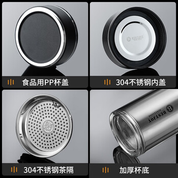 富光拾喜玻璃杯双层玻璃水杯家用茶杯男女士办公杯带过滤杯子800ml黑色 富光拾喜玻璃杯双层玻璃水杯家用茶杯男女士办公杯带过滤杯子800ml黑色