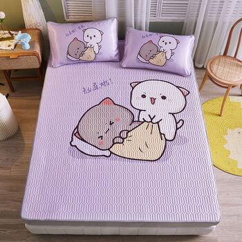 玉桂狗凉席玉桂狗大耳狗乳胶凉席夏空调儿童少女卡通动漫宿舍三件套
