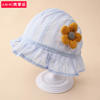 奥蒙威婴儿胎帽新生儿卤门帽宝宝夏季纱网透气薄款帽子ertzhh70蓝色