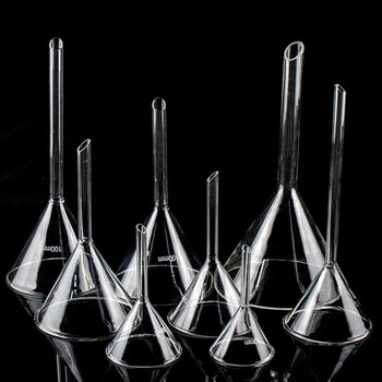 海斯迪克 高硼硅玻璃漏斗 100mm短管三角漏斗加厚标准漏斗实验过滤漏斗 HKQS-156