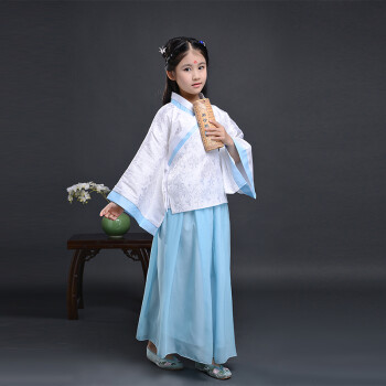 儿童古装汉服女童演出服中国风古代国学演出服上装襦裙套装汉服 天