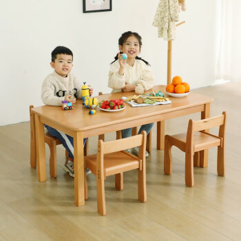 幼儿园吃饭桌椅 儿童桌子实木幼儿园桌椅宝宝吃饭小方桌玩具游戏写字