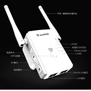 睿因（Wavlink）WN578R2 wifi放大器 wifi信号增强器 300M无线速率 中继器 无线信号增强器 可当路由器使用