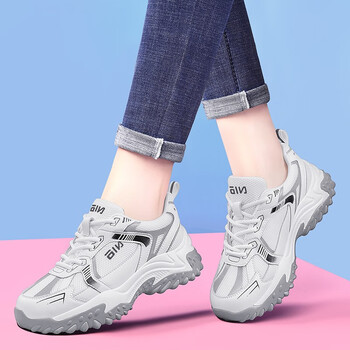 夏季新款女鞋透气运动鞋女厚底增高老爹鞋女舒适女士旅游鞋ins潮流
