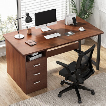 悦美妙电脑桌现代简约学生学习写字桌家用台式书桌办公室桌子三抽款深