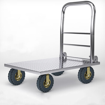 【百乐享手推车】百乐享 加厚钢板车平板车推货车折叠手推车搬运车拉