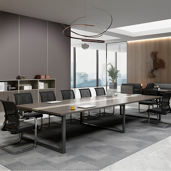 汉宏(HANHONG)办公会议桌长桌现代简约洽谈培训桌椅组合6/8/10人长方形办公桌 汉宏(HANHONG)办公会议桌长桌现代简约洽谈培训桌椅组合6/8/10人长方形办公桌
