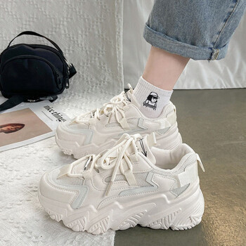 达芙妮老爹鞋防臭女ins潮火2022年春秋单鞋白色百搭厚底休闲运动鞋