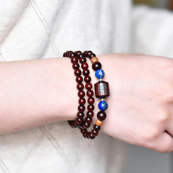 印度小叶紫檀老料6mm多圈情侣款佛珠手链男女款手串金星文玩念珠6mm