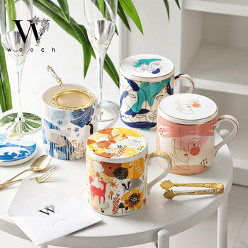 物取（WOOCH）撞色奇幻乐园盖杯礼盒装新家礼物送新人家用情侣对杯送闺蜜新婚