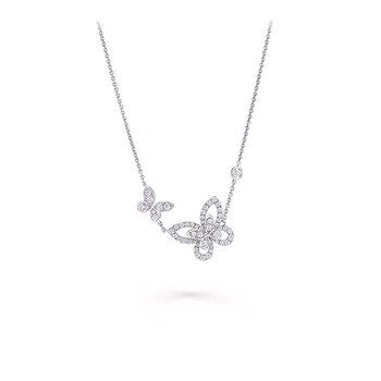 koskgraff项链官方graff格拉芙同款女18电镀锁骨链 幻影蝴蝶双重奏