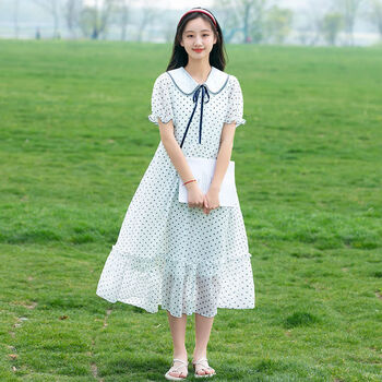牧童牛高初中学生连衣裙夏季少女大童女生清新长裙气质宽松显瘦甜美