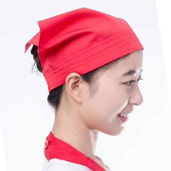 檀典家用头巾女炒菜帽子防油烟餐厅服务员厨房厨师三角巾家用防尘帽子