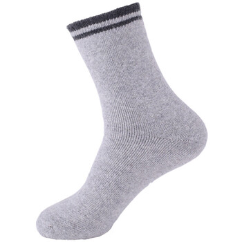 厚袜子男冬袜毛绒袜子加厚加绒厚保暖短袜高筒袜浅灰色均码