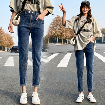 胖妹妹加肥加大码牛仔裤女胖mm200斤粗腿裤子胖女人肥婆特超大号春季