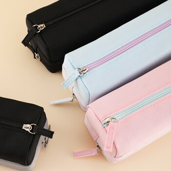 国誉（KOKUYO）PENCASE笔袋大容量铅笔盒双层分类收纳笔袋 黑色 1个 WSG-PC252D