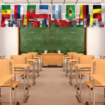 贸丰 各国国旗吊旗悬挂串旗酒吧活动教室布置装饰旗帜【8号各国】50面旗 约15米/1条