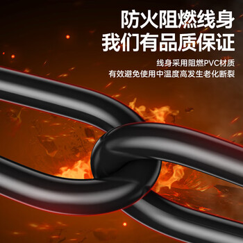 山泽 两孔电源延长线二插芯3米【3C认证】 电动车空调电脑电视主机插线板/插座头加长线DY-15