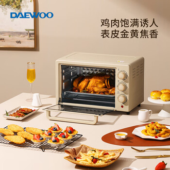 大宇（DAEWOO）电烤箱 无烟烧烤 旋钮易操作 20L大容量多功能料理机 家用全自动烘焙机 DY-KX1801 升级款
