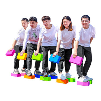 诺伦卡 摸石头过河砖 户外团建游戏道具拓展活动趣味运动会室内训练器材 3块装（混色）