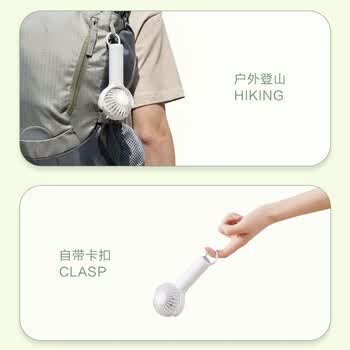 京东京造【可旋转、桌面可用】冰淇淋Elite大风力手持小风扇 静音便携式小型迷你USB充电 随身家用 蜜瓜绿