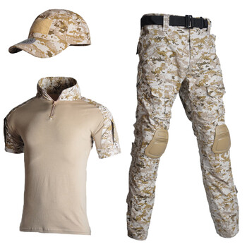 短袖战术迷彩套装男女薄军迷cs户外拓展军训服 沙漠迷彩【2021特制