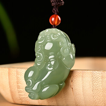 爵玉堂和田玉貔貅吊坠青白玉男女款玉佩玉石项链皮丘挂件玉坠附证书