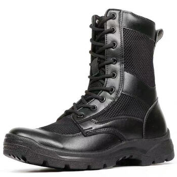 夏季工装靴男靴子高帮执勤轻网眼战靴男女安检鞋战术登山保安靴夏季