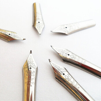 通用明尖铱金笔尖英雄毕加索902903906907916铱金笔尖银色大美工笔尖1