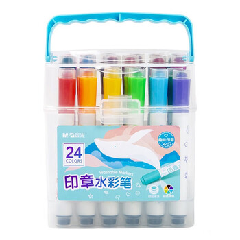 晨光（M&G）(M&G)印章水彩笔涂鸦绘画儿童可水洗水彩笔套装印章水彩笔ACP901E3-24色1盒水彩笔