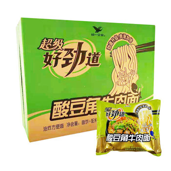 橙伯乐 橙伯乐方便面酸豆角牛肉面104克袋装泡面休闲速食整箱 好劲道