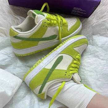 绿色鞋子2023新款韩版学生版情侣儿童青苹果鞋aj女鞋潮流nike 绿色