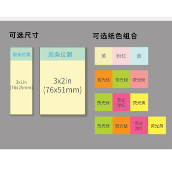 N次贴(STICKN)1800张3色便利贴分条便签纸38*51mm小便签本记事贴便条纸 柔和色6袋装32017-J6