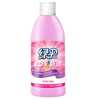 绿伞彩漂660g/瓶 彩漂剂 彩漂液 漂白剂 彩色衣物去渍护色增艳 漂水 绿伞彩漂660g/瓶 彩漂剂 彩漂液 漂白剂 彩色衣物去渍护色增艳 漂水